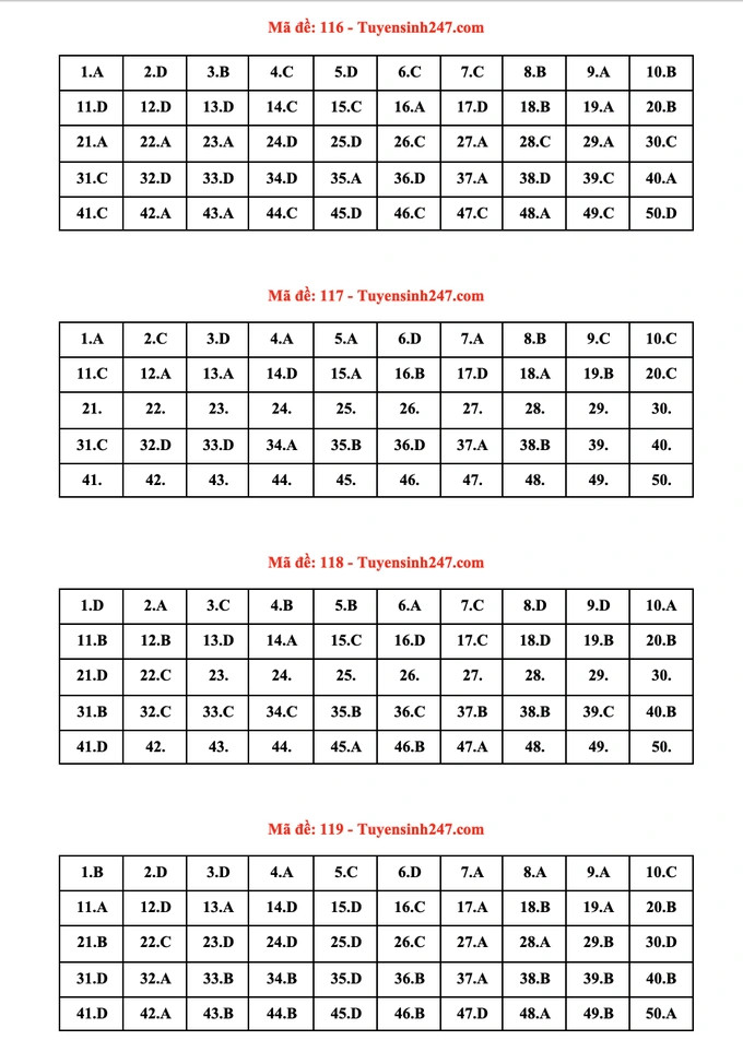 Đáp án đề thi môn Toán tốt nghiệp THPT 2022 - Ảnh 5.