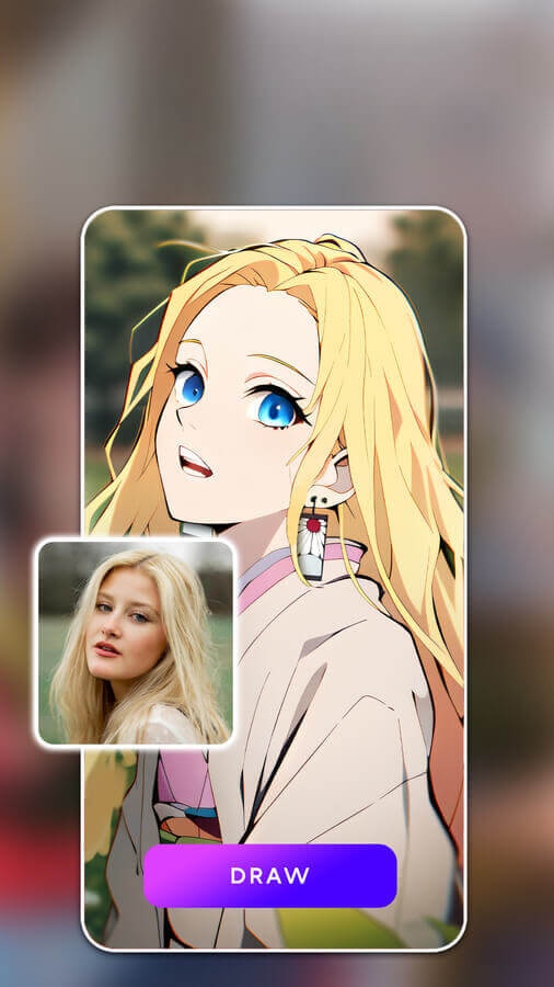 Ảnh anime được tảo bởi AI Mirror: AI Art Photo Editor