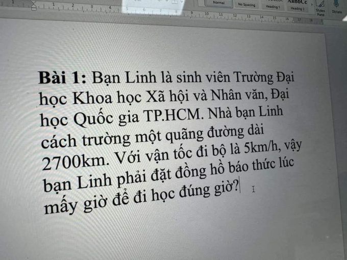 Bài toán gây xôn xao mạng xã hội dạo gần đây (Ảnh: Trường Người Ta)