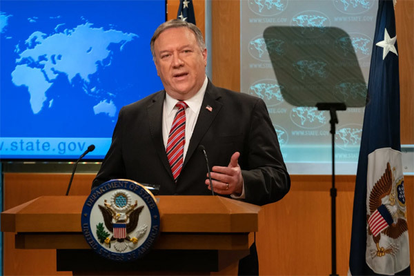 Ngoại trưởng Mỹ Mike Pompeo tại cuộc họp báo tại Washington ngày 10/11. Ảnh: AP