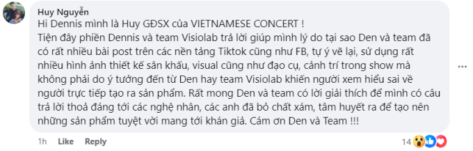 Bình luận của giám đốc sản xuất show Vietnamese Concert của Hoàng Thùy Linh.