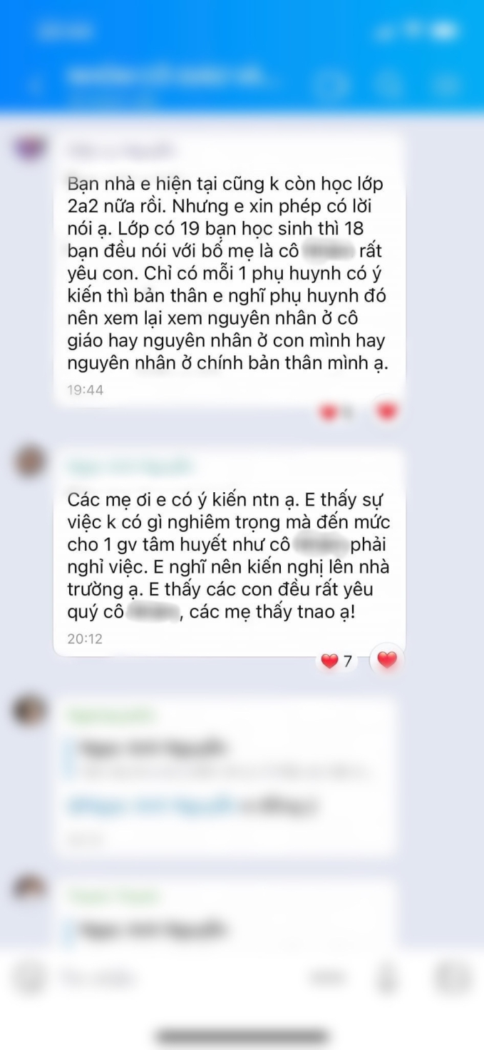 Trước thông báo của cô giáo, nhiều phụ huynh trong nhóm lớp bày tỏ sự tiếc nuối