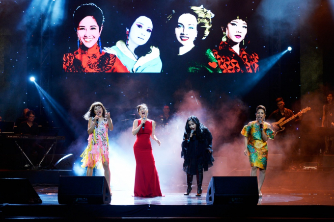 4 Diva của nhạc Việt Thanh Lam - Mỹ Linh - Trần Thu Hà - Hồng Nhung (Ảnh: Vietnamnet)