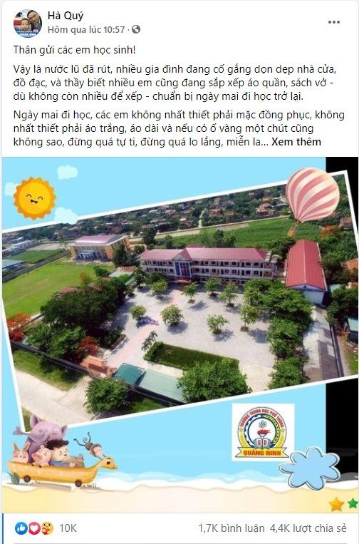 Sau nhiều giờ đăng tải trên Facebook, bức thư nhận được hơn 10.000 like, hàng ngàn lượt bình luận, chia sẻ. Ảnh: Chụp màn hình