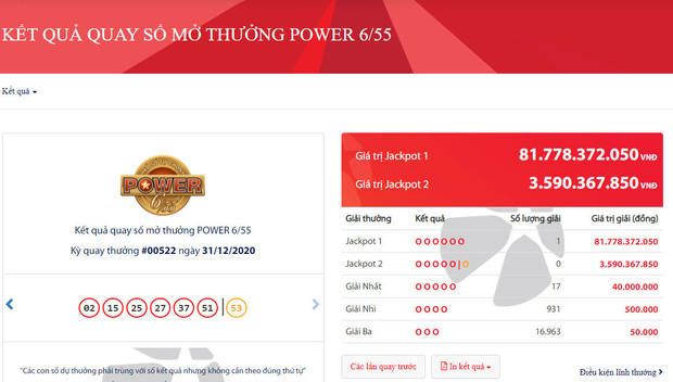   Một khách hàng ở TP.HCM đã trúng giải Jackpot trị giá gần 82 tỷ đồng  