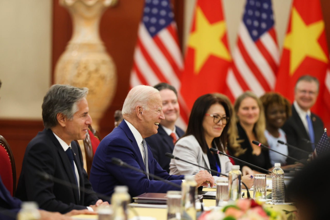  Tổng thống Mỹ Joe Biden tại cuộc hội đàm 10/9. Ảnh: Pool/BNG  