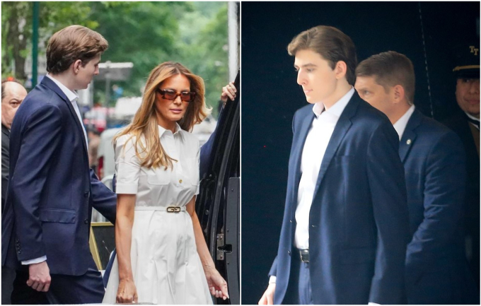 Barron Trump trong lần xuất hiện gần nhất trước truyền thông vào tháng 6/2023