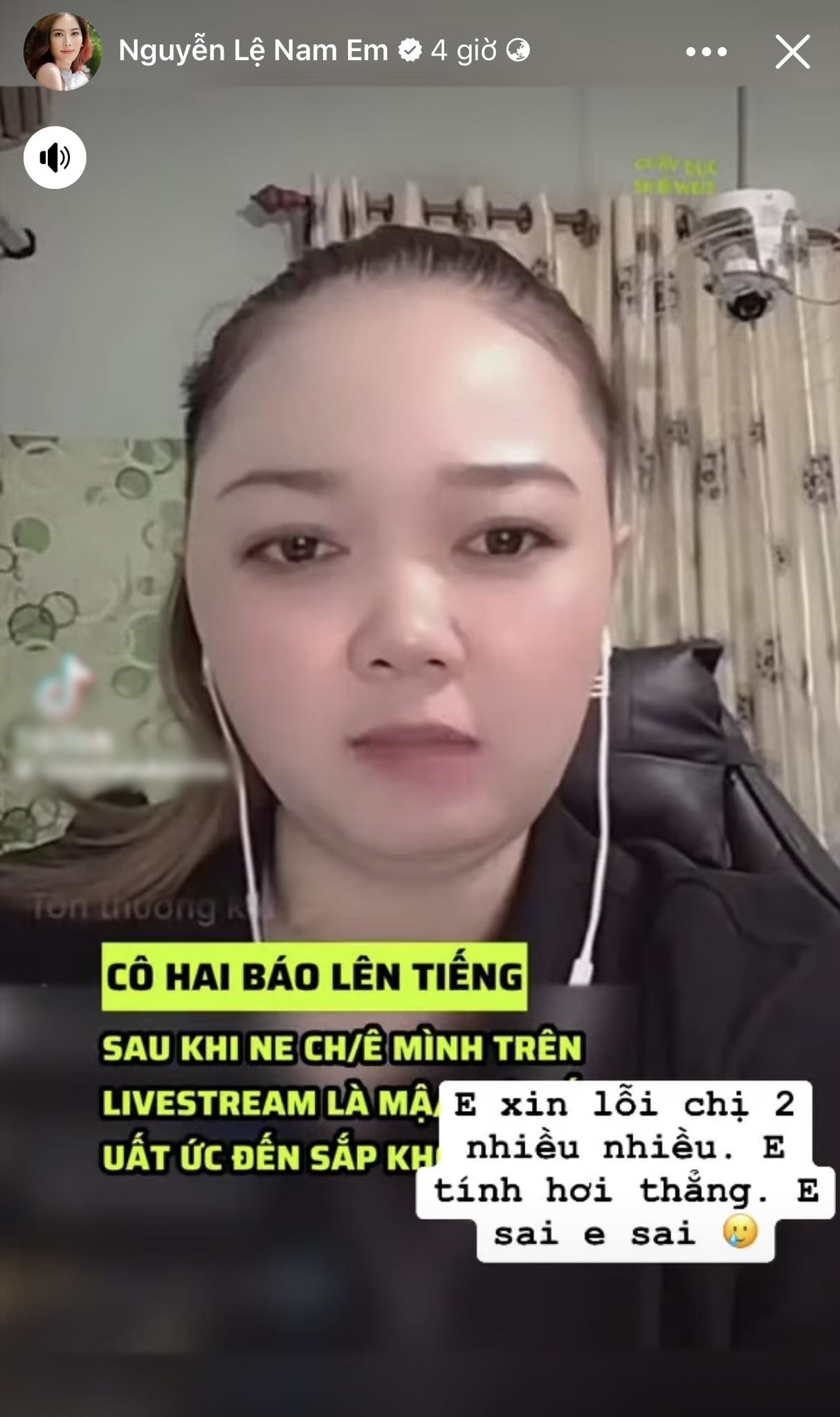 Nam Em xin lỗi Cô Hai Báo vì đã thẳng thừng chê bai ngoại hình