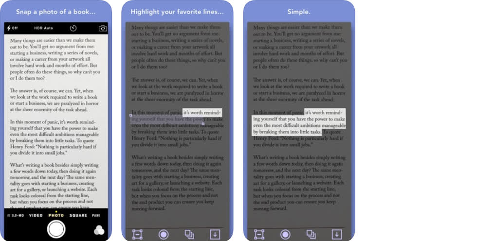   Cách nhanh chóng và dễ dàng nhất để chụp hoặc chia sẻ các trích dẫn hay ghi chú các nội dung văn bản quan trọng từ sách, tạp chí...  