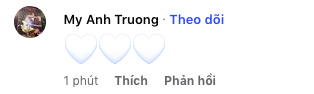 Mỹ Anh gửi trái tim cho dòng tin nhắn của MC Trấn Thành 