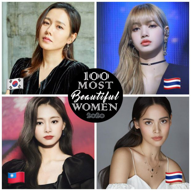   1. Son Ye Jin (Hàn Quốc), 2. Lisa (Thái Lan), 3. Tzuyu (Đài Loan), 4. Urassaya Sperbund (Thái Lan)  