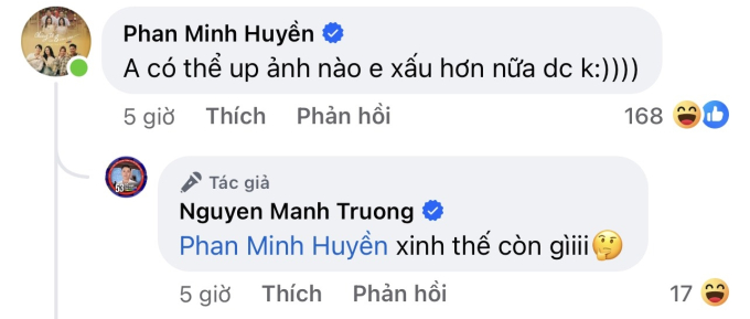 Huyền Lizzie hờn trách Mạnh Trường up ảnh mình xấu.