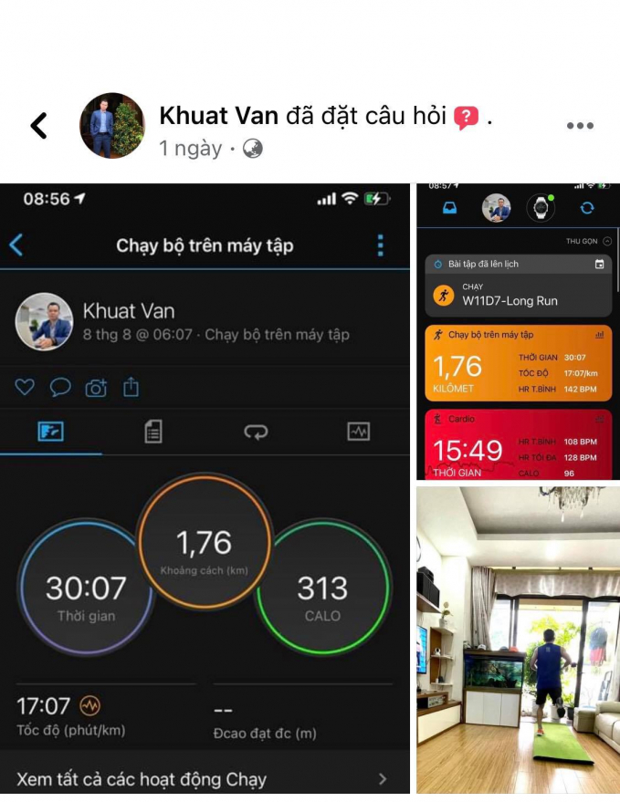 Các “runner” đồng loạt trưng ảnh chạy quanh nhà “mùa giãn cách”