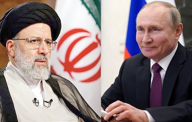 Cuộc gặp song phương giữa Tổng thống Nga Putin (phải) và Tổng thống Iran, Ebrahim Raisi tại Tajikistan đã bị hoãn vô thời hạn. Ảnh: ifpnews