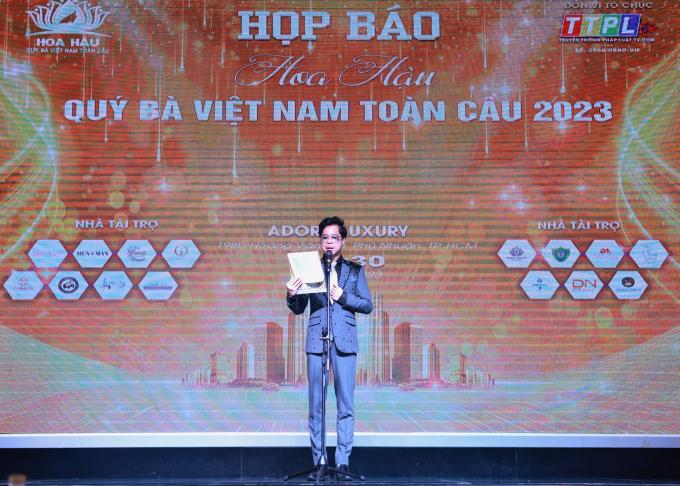 Danh ca Ngọc Sơn thông tin cụ thể về cuộc thi Hoa hậu Quý bà Việt Nam Toàn cầu 2023.