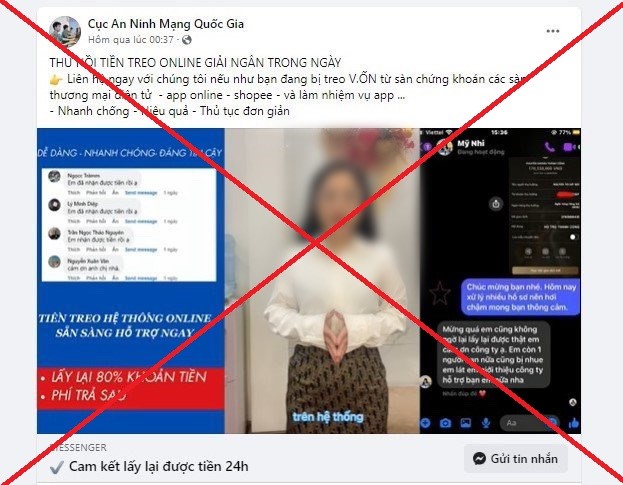 Nhóm đối tượng lập page giả danh để lừa lấy tiền của các nạn nhân (Ảnh: CA HN)