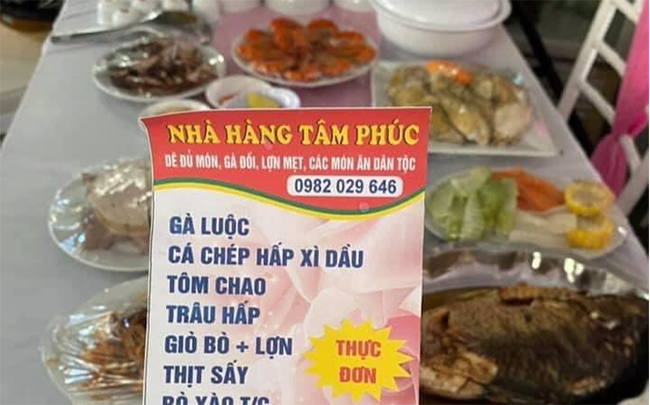 Thực đơn mâm cỗ cưới của nhà hàng bị khách bùng.