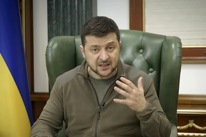         Tổng thống Ukraine Volodymyr Zelensky. Ảnh: AP        