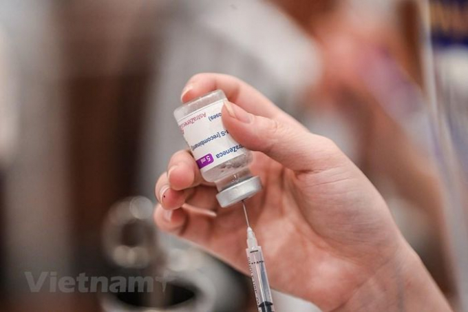   Loại vaccine được sử dụng tại đây là AstraZeneca. (Ảnh: PV/Vietnam+)  