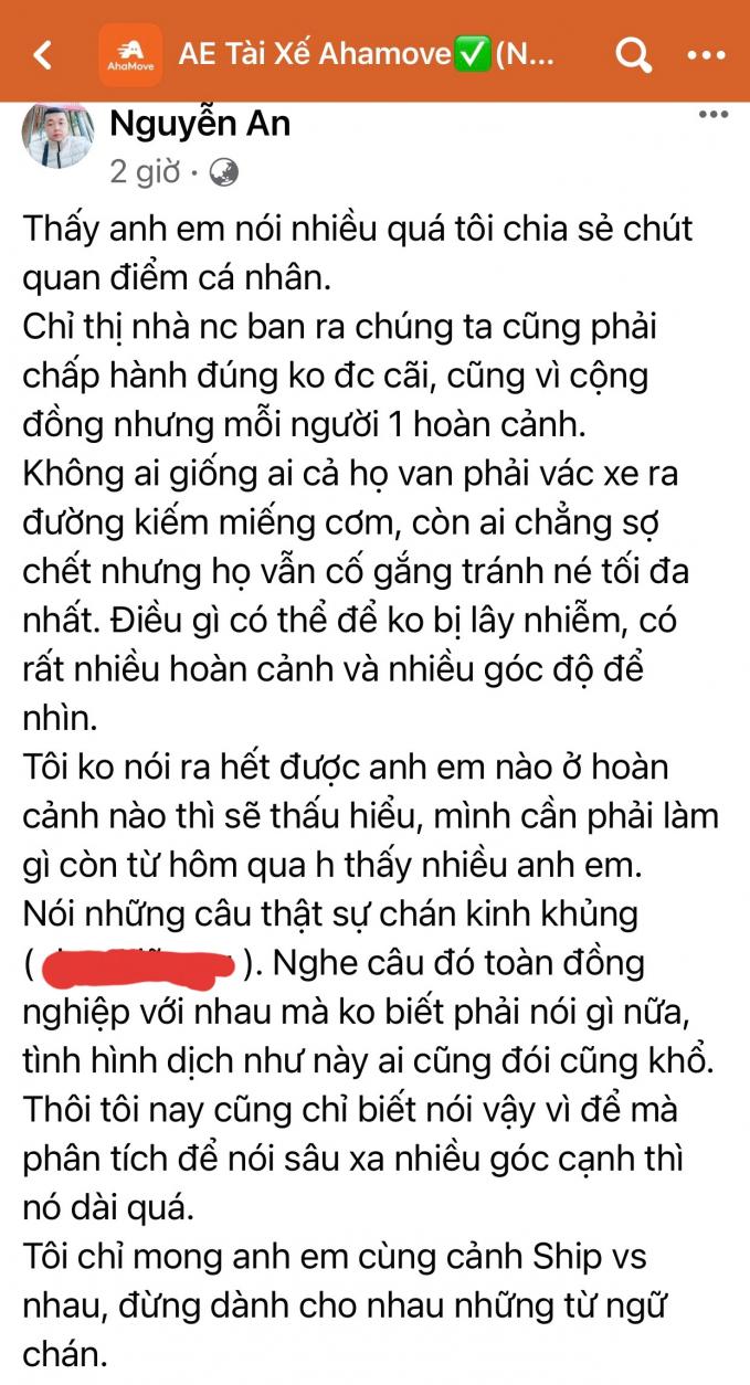 Nhiều bài chia sẻ của các shipper góp ý chấp hành chỉ thỉ 16.