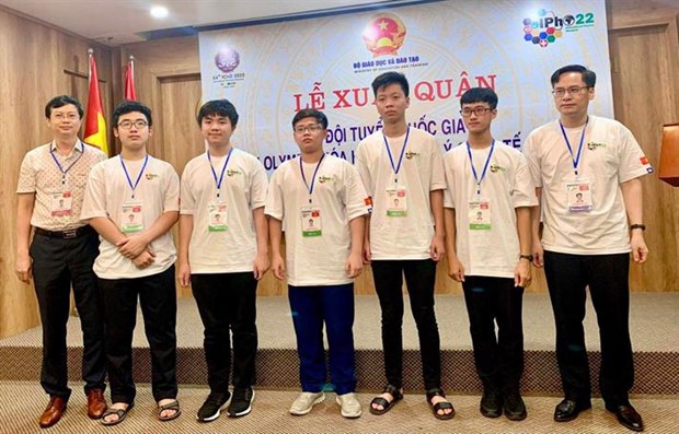 Đội tuyển Olympic Vật lý năm 2022 đã mang về 3 huy chương Vàng, một huy chương Bạc và một huy chương Đồng. (Ảnh: PV/Vietnam+)