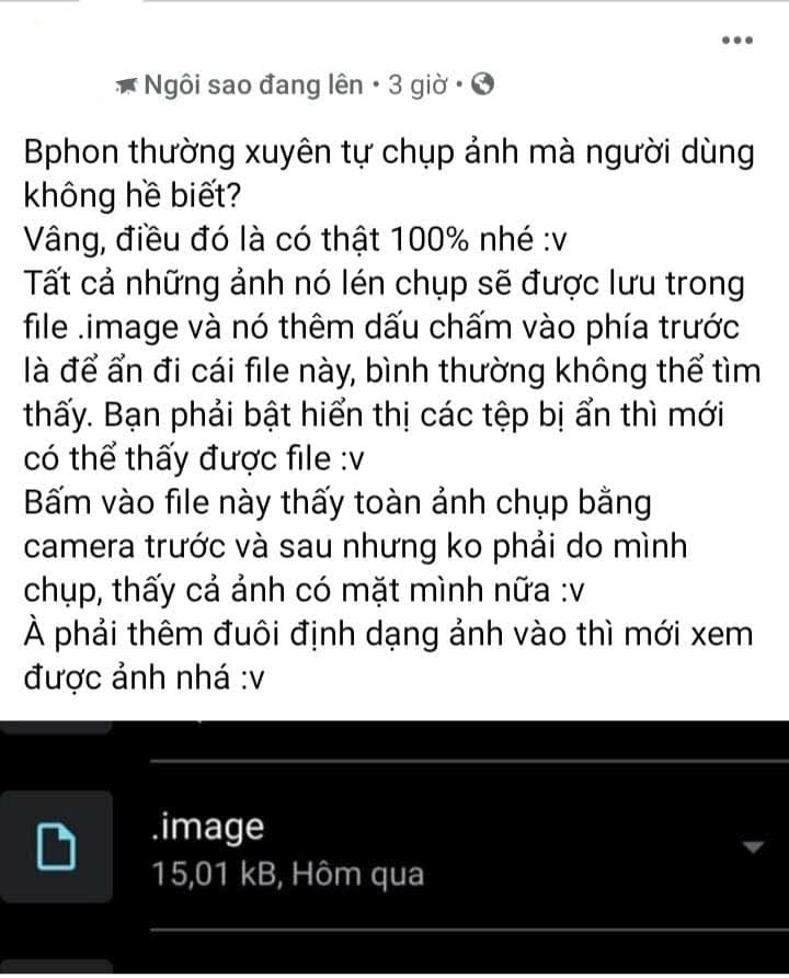 Một bài đăng tố Bphone chụp lén ảnh người dùng trên một nhóm công nghệ nổi tiếng. Ảnh chụp màn hình