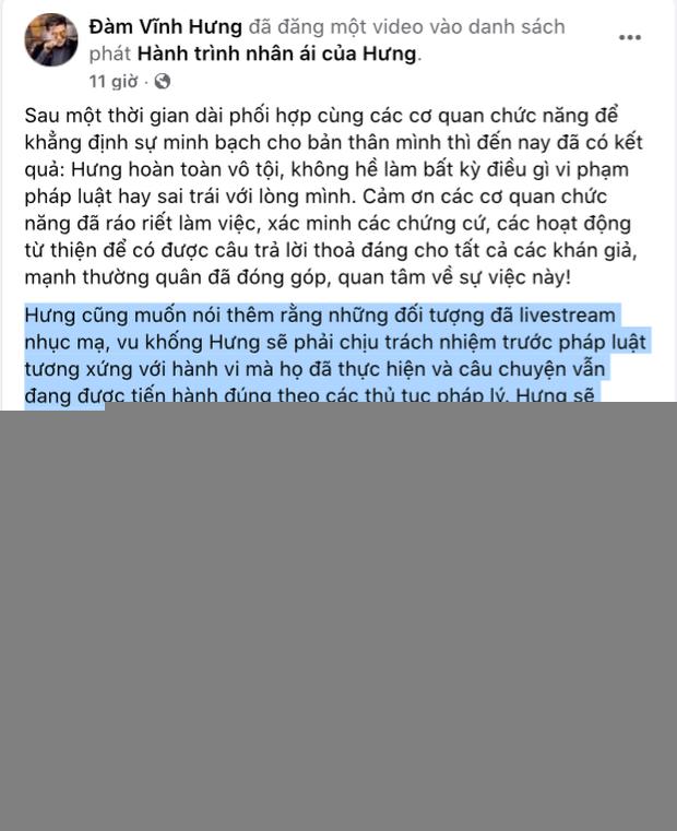 Đàm Vĩnh Hưng: “Những kẻ xúc phạm, vu khống tôi phải trả giá trước pháp luật”