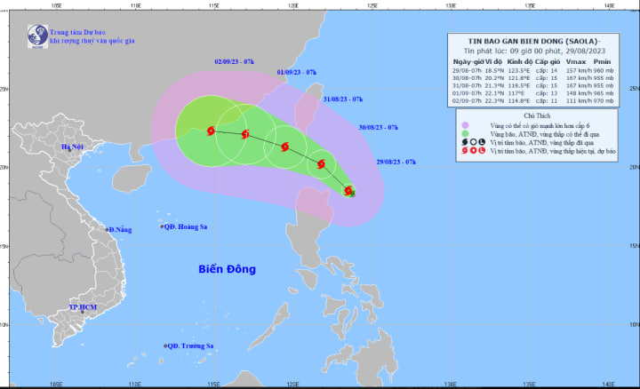 Dự báo bão Sao La sẽ vào Biển Đông ngay dịp nghỉ lễ Quốc khánh 2/9 - Ảnh 1.
