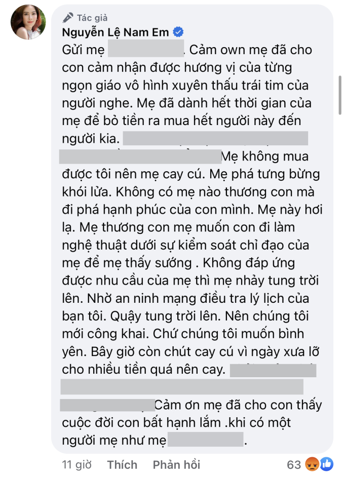 Nam Em cho biết bị 