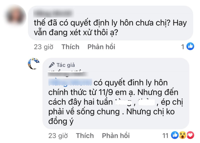 Chị vợ cho biết họ đã ly hôn