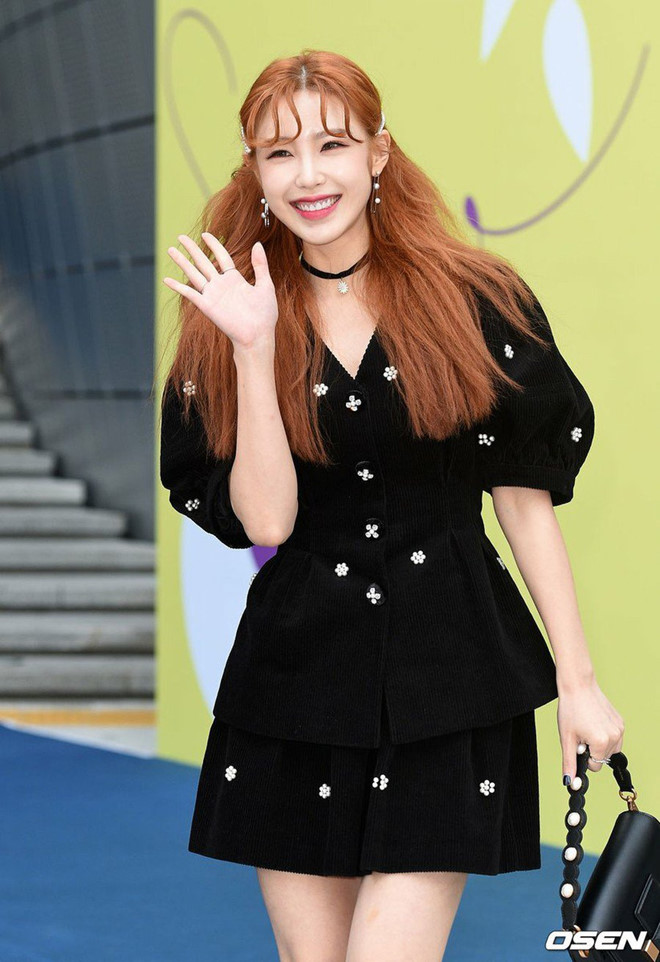   Nữ ca sĩ Hyosung xuất hiện trên thảm đỏ Seoul Fashion Week 2019 với chiếc váy nhung màu đen tay bồng, đính thêm hoa tôn lên được làn da trắng sáng của cô, tuy nhiên việc lộ rõ sự tăng cân không kiểm soát cùng với mái tóc đã khiến giọng ca Goodnight thêm phần già trước tuổi.   