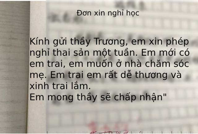 Lá đơn xin nghỉ học với lý do có một không hai