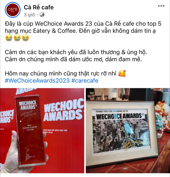 Phản ứng bất ngờ của loạt thương hiệu được vinh danh tại WeChoice Awards 2023: Hết flex kỷ niệm chương đến “chơi lớn” mở tiệc mừng cùng khán giả 