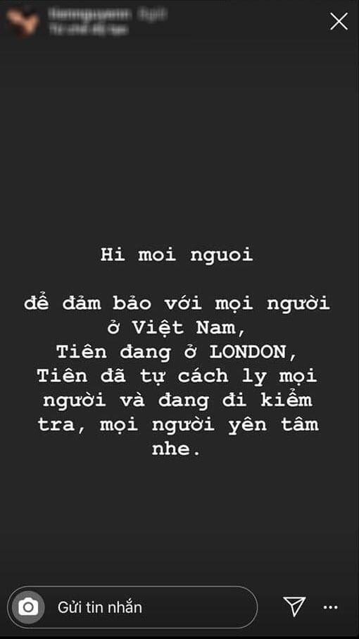 Sau khi nhận được nhiều lời khuyên, Tiên Nguyễn quyết định tự cách ly và đi kiểm tra sức khỏe.