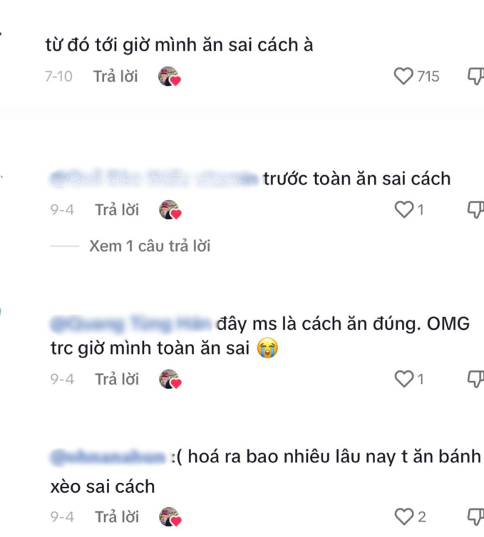Không ít người tỏ ra bất ngờ và ngạc nhiên vì từ trước đến nay chúng ta đều cuốn bánh theo trình tự khác.
