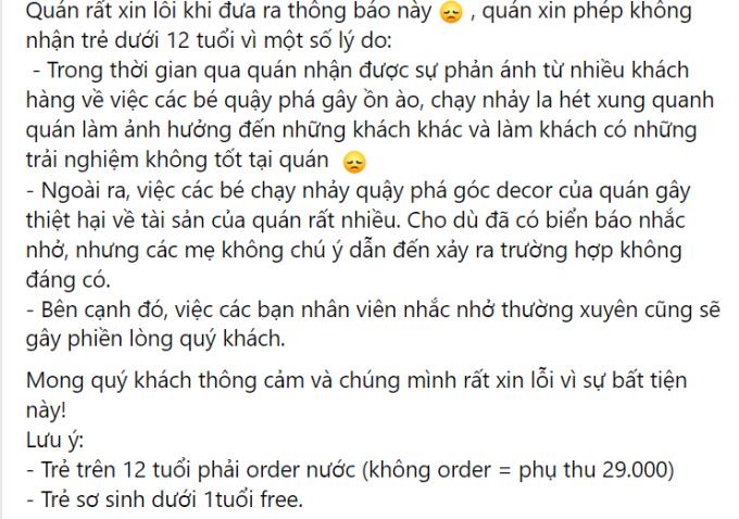 Thông báo của quán