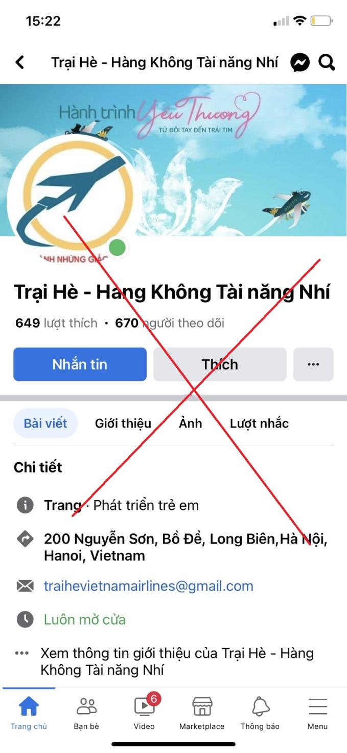 Một trong số những tài khoản giả mạo nhằm lừa đảo các phụ huynh 