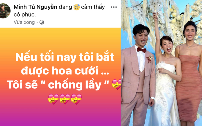 Minh Tú thông báo luôn nếu bắt được hoa cưới của Puka thì sẽ kết hôn 