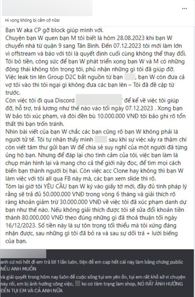 Anh H phát hiện nữ streamer không thực hiện đúng thỏa thuận và đòi lại mọi khoản đầu tư