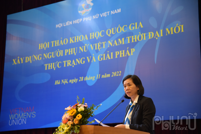 ThS Nguyễn Thị Minh Hương - Phó Chủ tịch Hội LHPN Việt Nam, Chủ tịch Hội đồng Khoa học cơ quan Trung ương Hội LHPN Việt Nam.