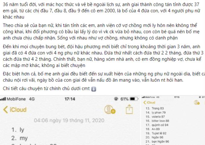 Ai cũng choáng váng với danh sách người yêu của ông chồng tệ bạc