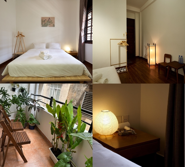   Homestay hiện tại có 4 phòng, từ 20 - 25m2 mỗi phòng, được thiết kế theo phong cách tối giản mà ấm cúng. Đăng cũng sử dụng cho mục đích kinh doanh và thỏa mãn đam mê decor của mình.  