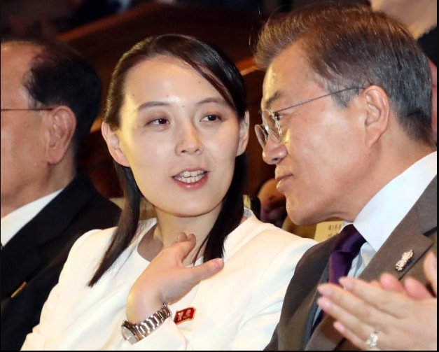 Kim Yo Jong và Tổng thống Hàn Quốc Moon Jae-in.