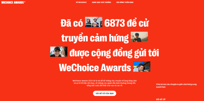 Chỉ sau 10 ngày phát động, WeChoice Awards 2023 đã nhận về gần 7.000 đề cử truyền cảm hứng từ độc giả!