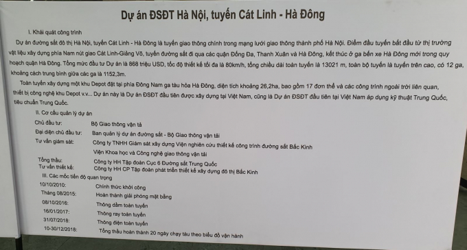 Bảng thông tin dự án.