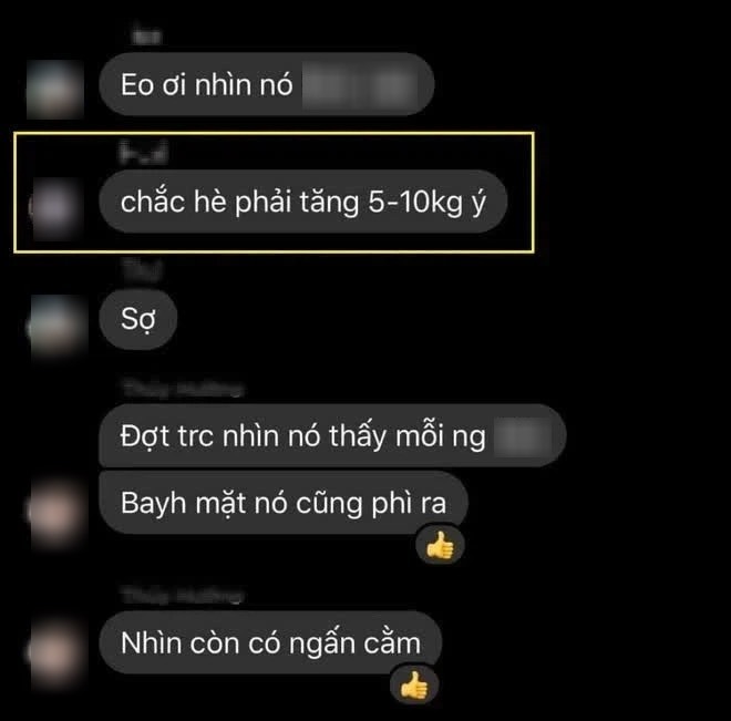 Những dòng tin nhắn chê bai nữ sinh.