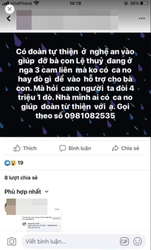 Nhiều đoàn cứu trợ liên tục kêu cứu vì bị hét giá thuê thuyền ở Quảng Bình