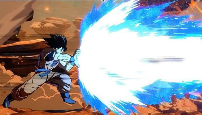 Goku thi triển tuyệt kỹ Kamehameha trong Dragon Ball