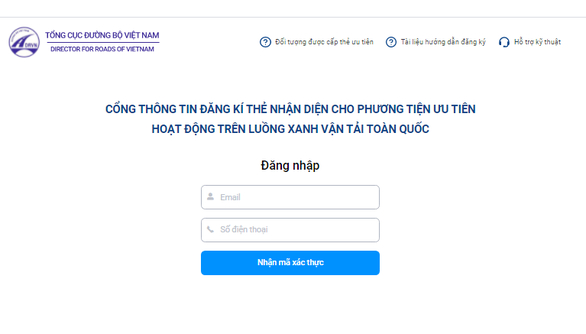 Hệ thống đăng ký cấp thẻ nhận diện phương tiện 