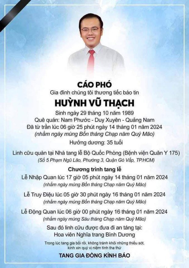 Sự ra đi của Huỳnh Vũ Thạch là nỗi đau, mất mát lớn trong lòng những người ở lại